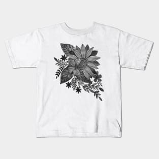 Watercolor sunflowers - black and white Kids T-Shirt